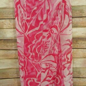Kensie Pink and White Floral Scarf 50" x 48"